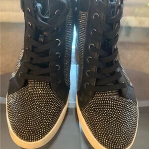 Aldo Black and Silver Women's Sneakers